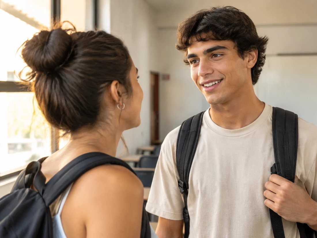 Grupo pequeno em volta de uma mesa comprida lendo teses impressas